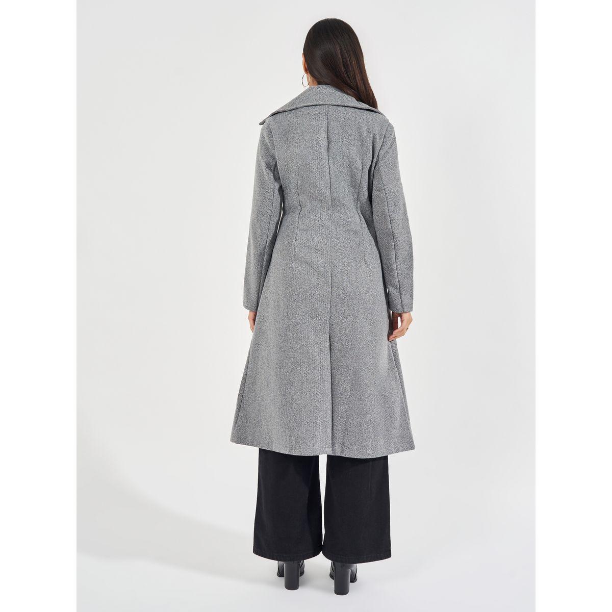 Styli Regular Fit Double Breasted Flared Wool Like Coat-women-winterwear-coatsandjackets-coats-image-4