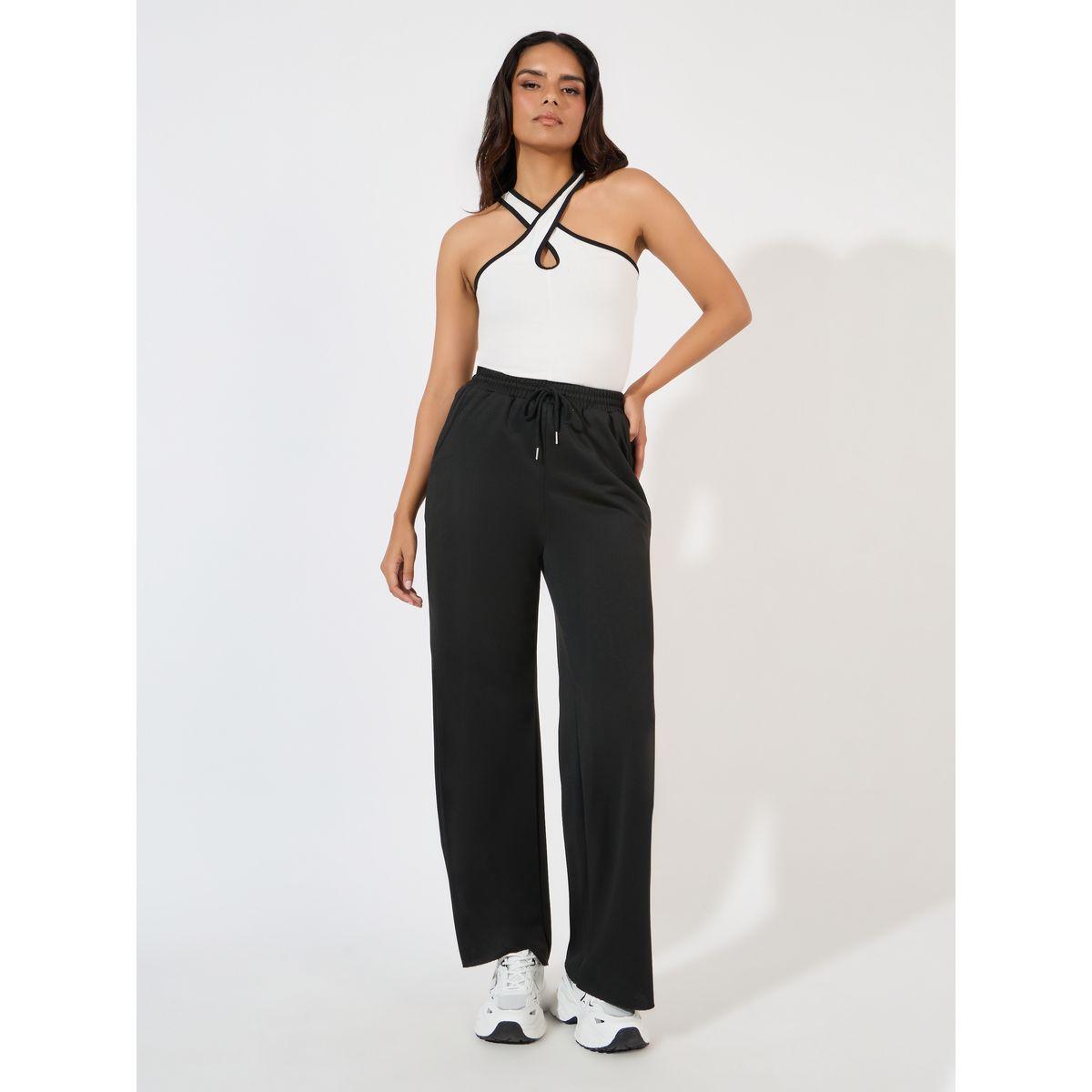 جوغر سادة بأرجل واسعة مع رباط خصر-women-clothing-bottoms-joggers-image-1