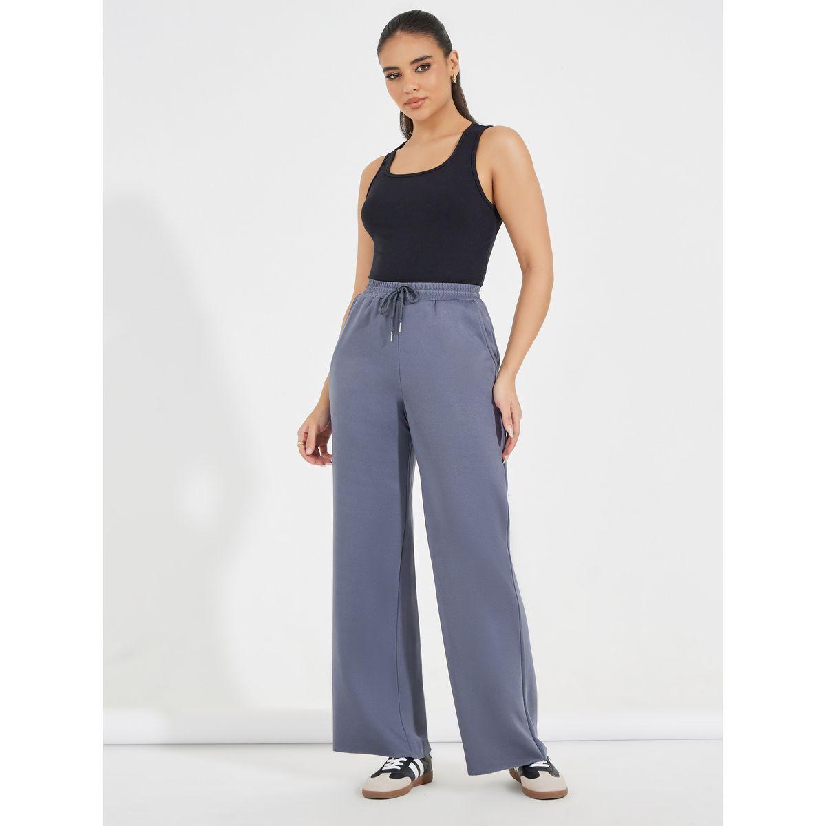 جوغر سادة بأرجل واسعة مع رباط خصر-women-clothing-bottoms-joggers-image-1