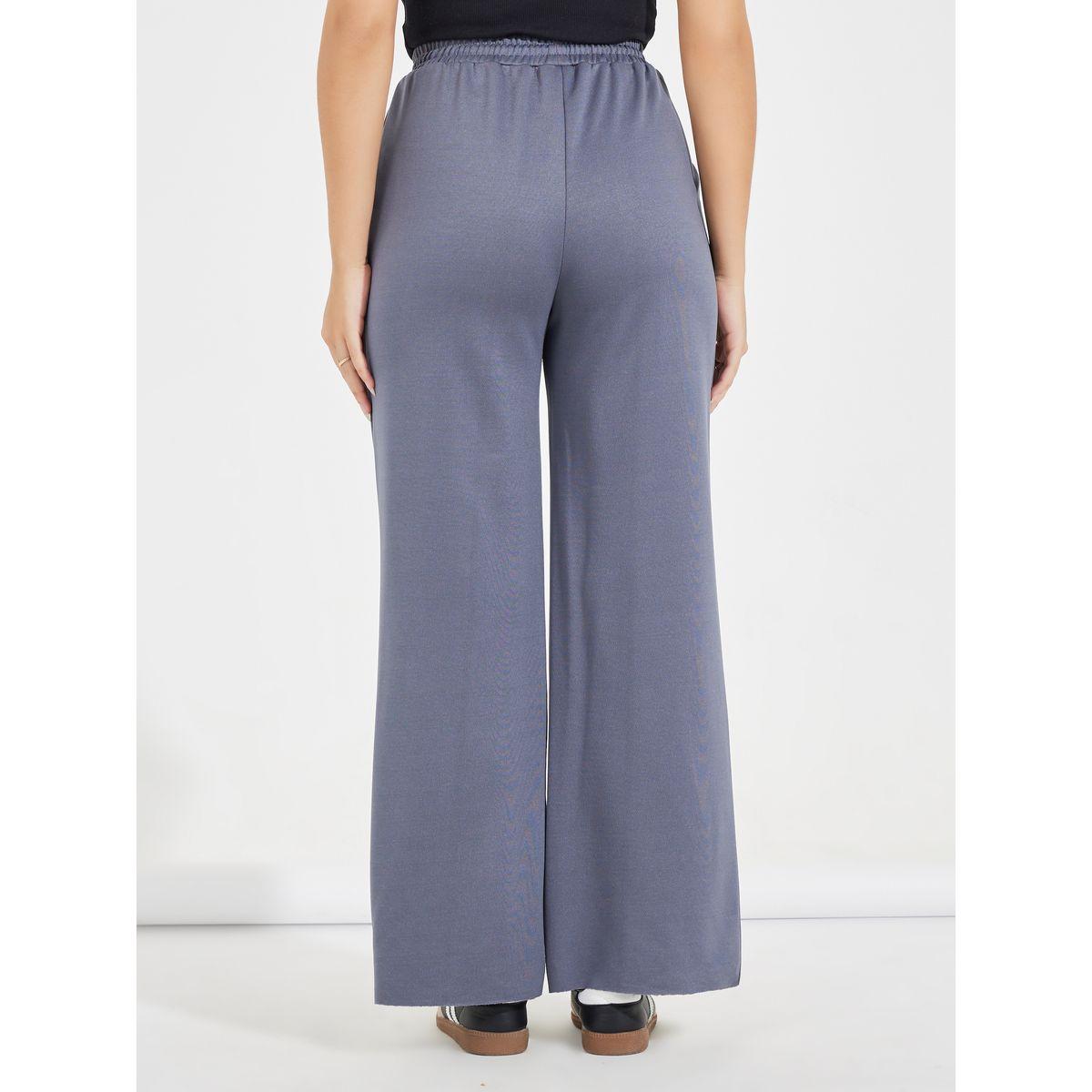 Styli Solid Wide Leg Joggers with Drawstring Waistband-women-clothing-bottoms-joggers-image-4