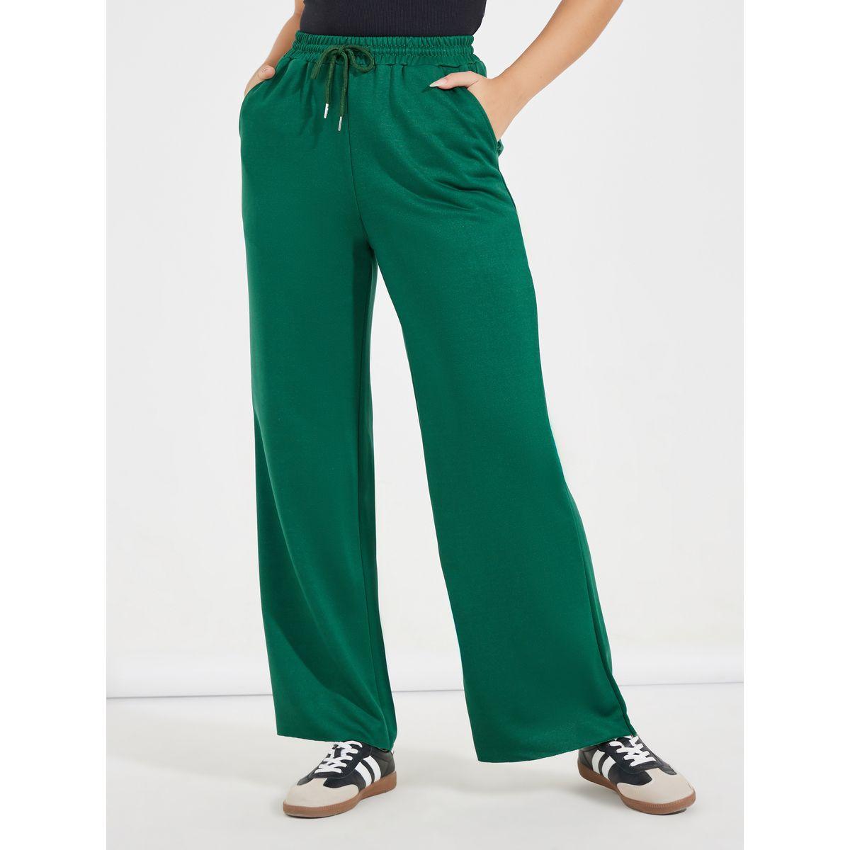 Styli Solid Wide Leg Joggers with Drawstring Waistband-women-clothing-bottoms-joggers-image-2