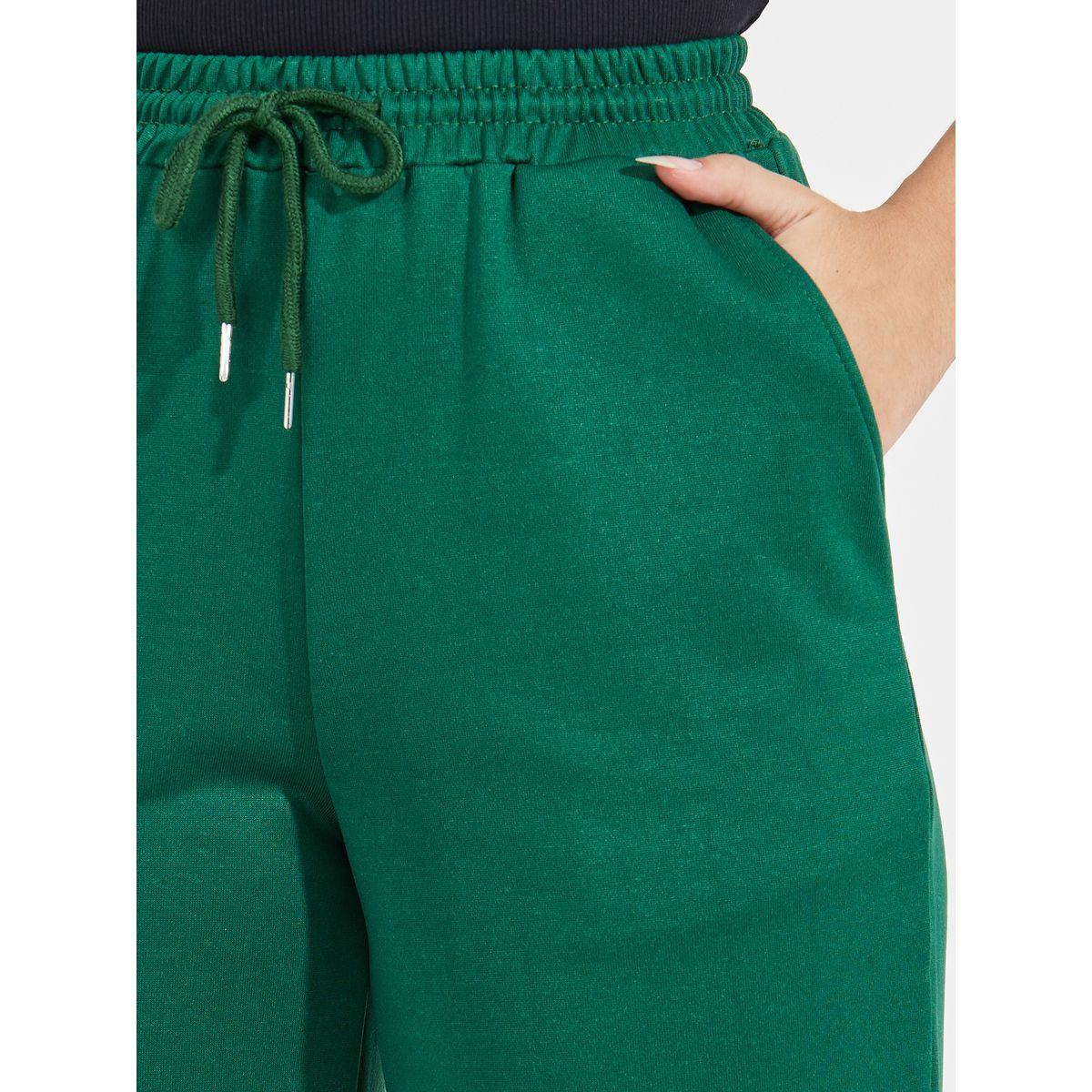 Styli Solid Wide Leg Joggers with Drawstring Waistband-women-clothing-bottoms-joggers-image-3