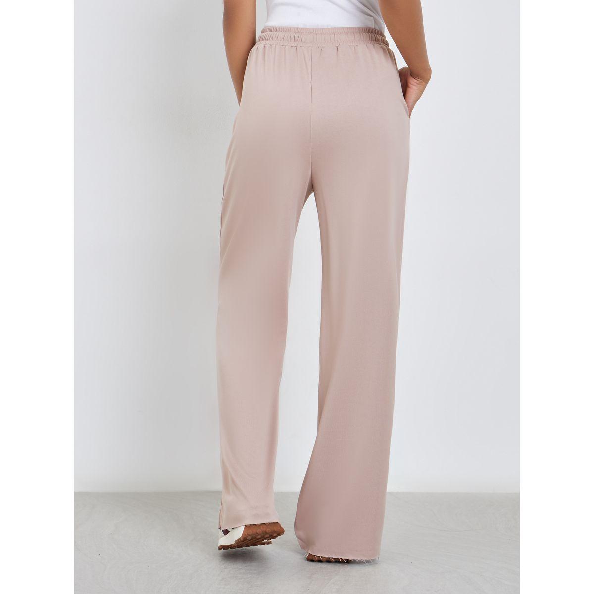 Styli Solid Wide Leg Joggers with Drawstring Waistband-women-clothing-bottoms-joggers-image-5
