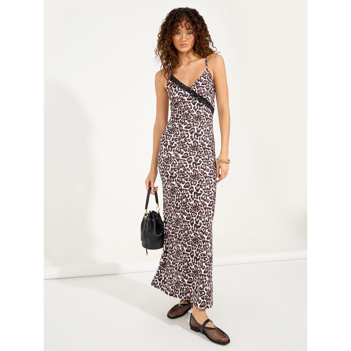فستان طويل بحمالات مع طبعة حيوان-women-clothing-dresses-image-1