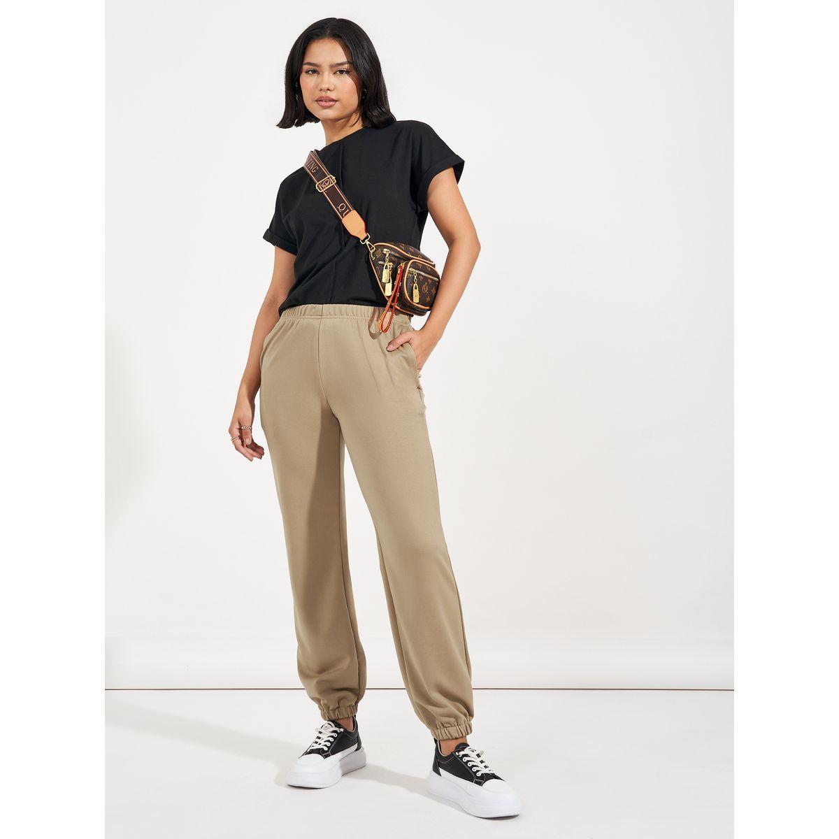 Styli Elasticated Waist Cuffed Joggers-women-clothing-bottoms-joggers-image-1