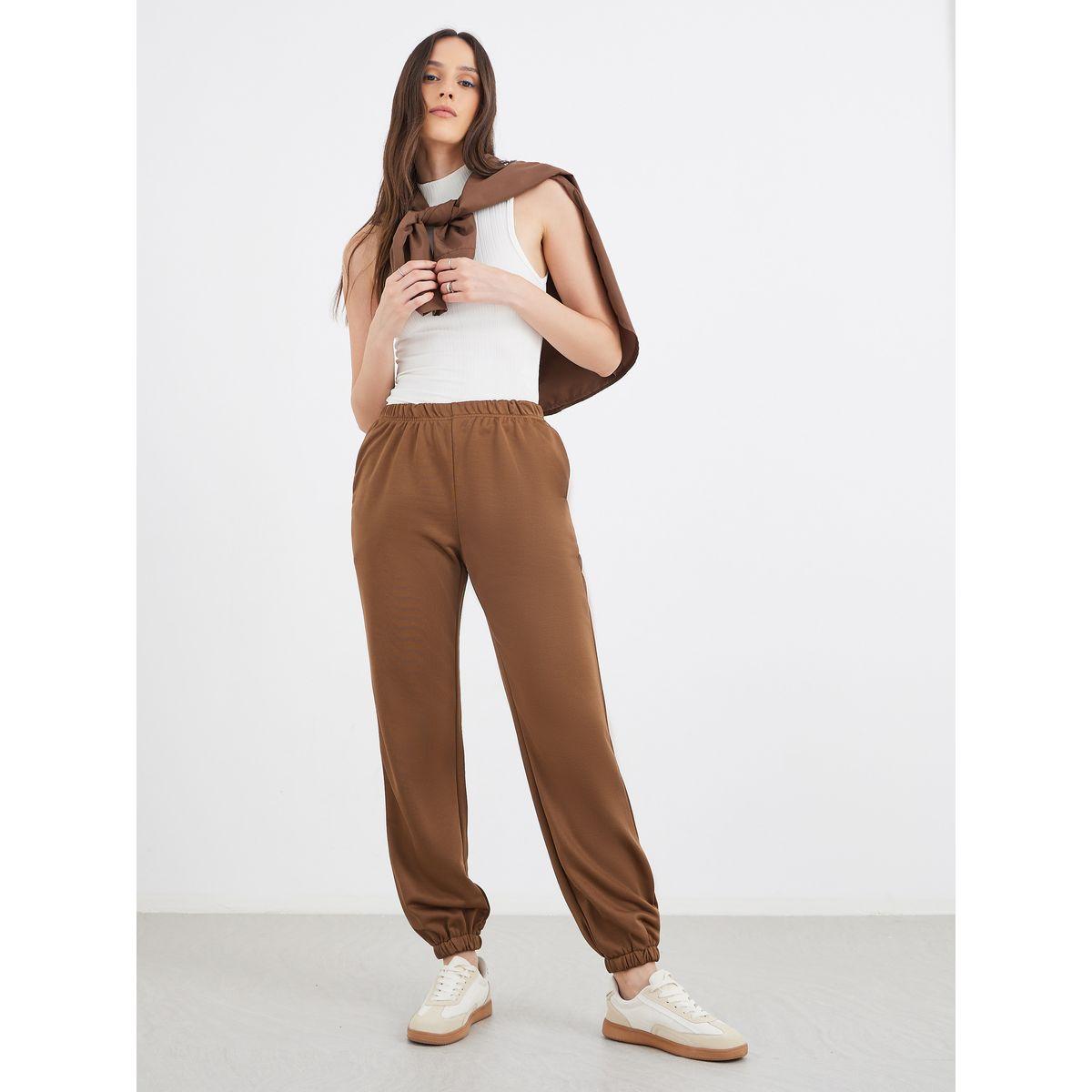 Styli Elasticated Waistband Straight Fit Joggers-women-clothing-bottoms-joggers-image-1
