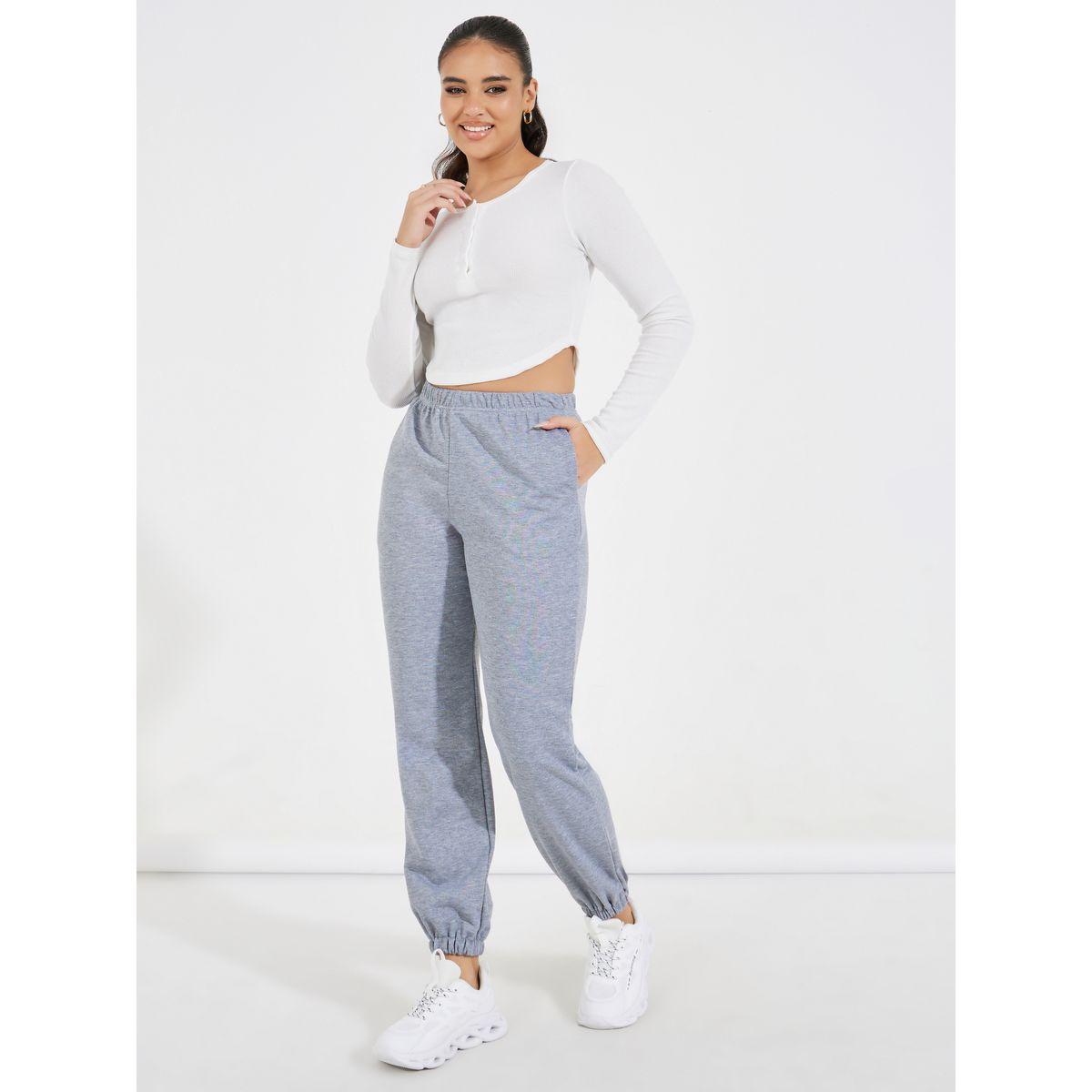 Styli Elasticated Waist Cuffed Joggers-women-clothing-bottoms-joggers-image-1