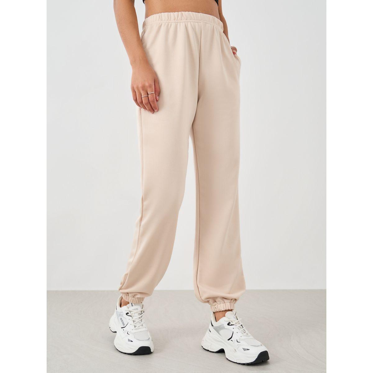 جوغر بخصر مطاطي وحواف بنمط مكبل-women-clothing-bottoms-joggers-image-2