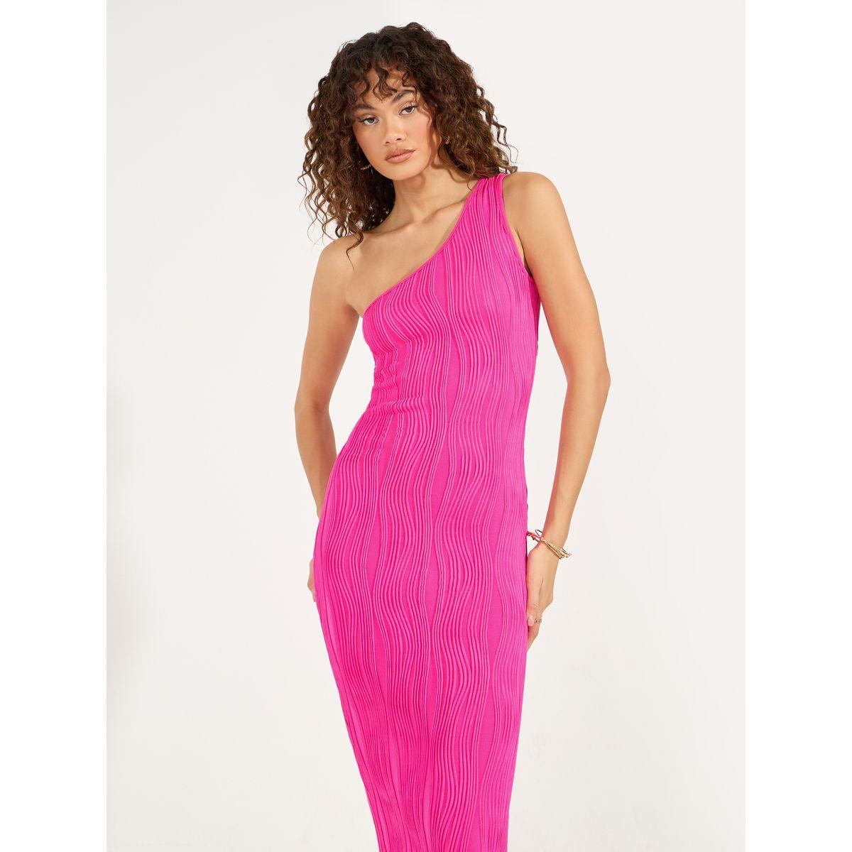 Styli Textured One Shoulder Neck Bodycon Maxi Dress-women-clothing-dresses-image-2