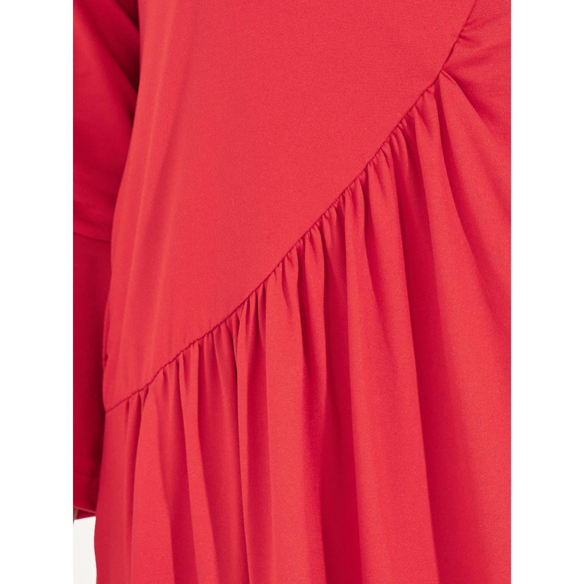 فستان بطول الركبة مع كسرات مزمومة-women-clothing-dresses-image-3