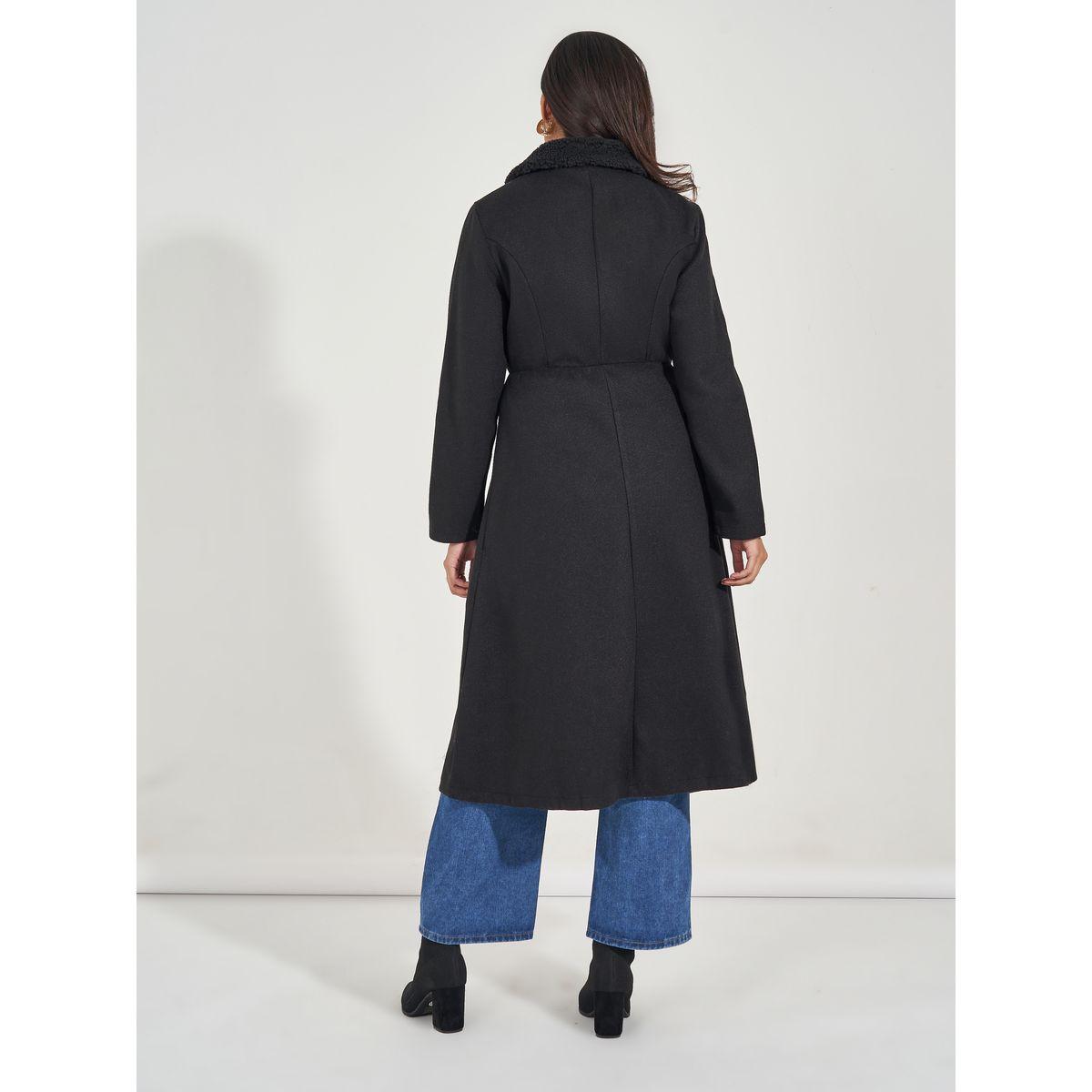Styli Regular Fit Midi Wool Like Faux Fur Collar Coat-women-clothing-coatsandjackets-coats-image-5