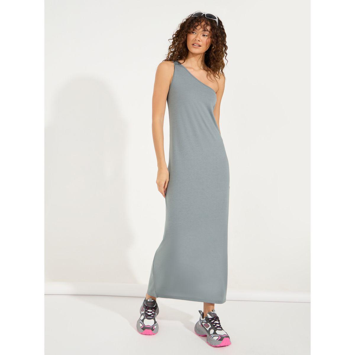 Styli One Shoulder Neck Maxi Dress with Side Slit-women-clothing-dresses-image-4