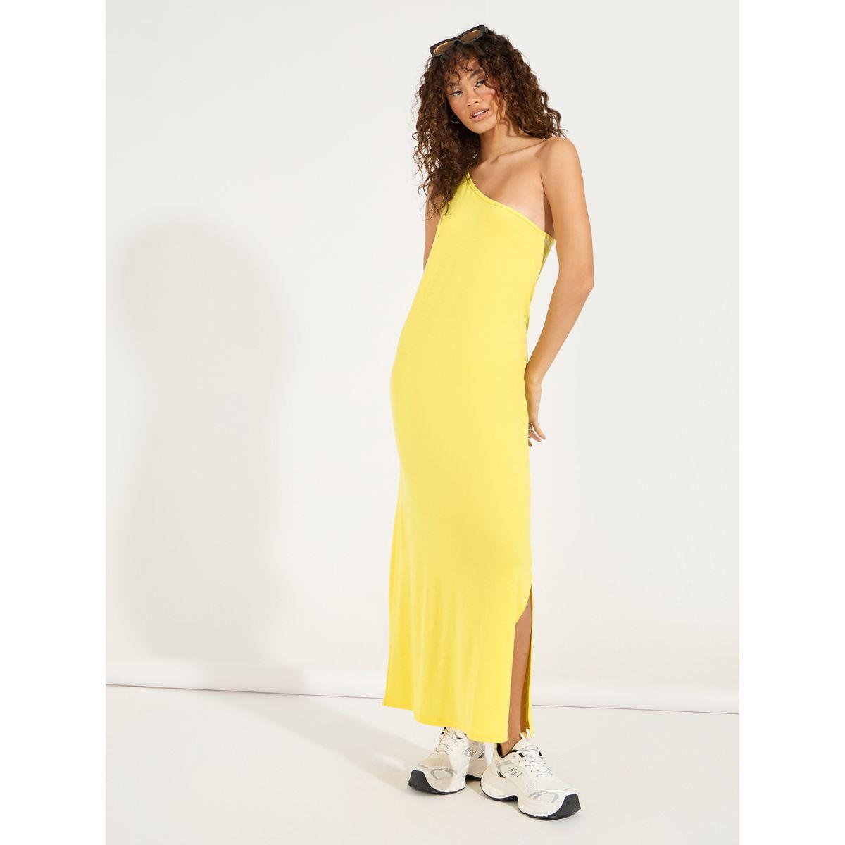 فستان طويل بكتف واحد مع شق جانبي-women-clothing-dresses-image-1