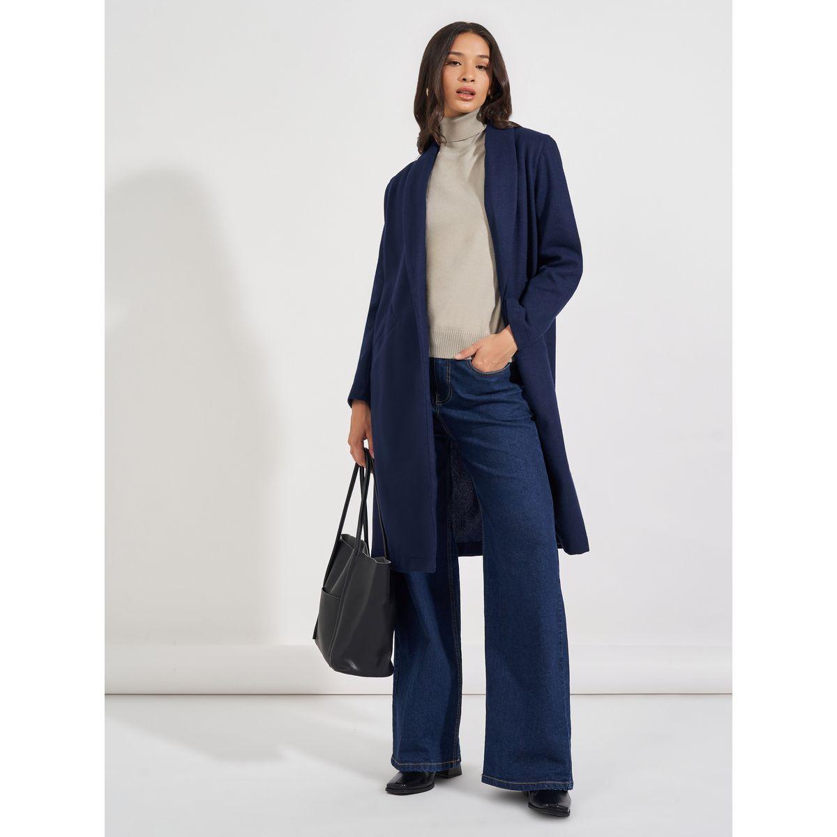 Styli Regular Fit Knee Length Buttoned Wool Like Coat-women-clothing-coatsandjackets-coats-image-1