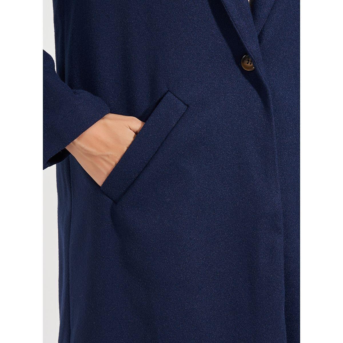 Styli Regular Fit Knee Length Buttoned Wool Like Coat-women-clothing-coatsandjackets-coats-image-3