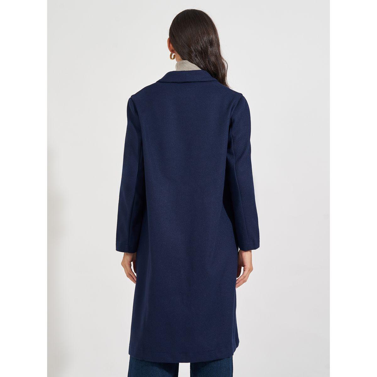 Styli Regular Fit Knee Length Buttoned Wool Like Coat-women-clothing-coatsandjackets-coats-image-4