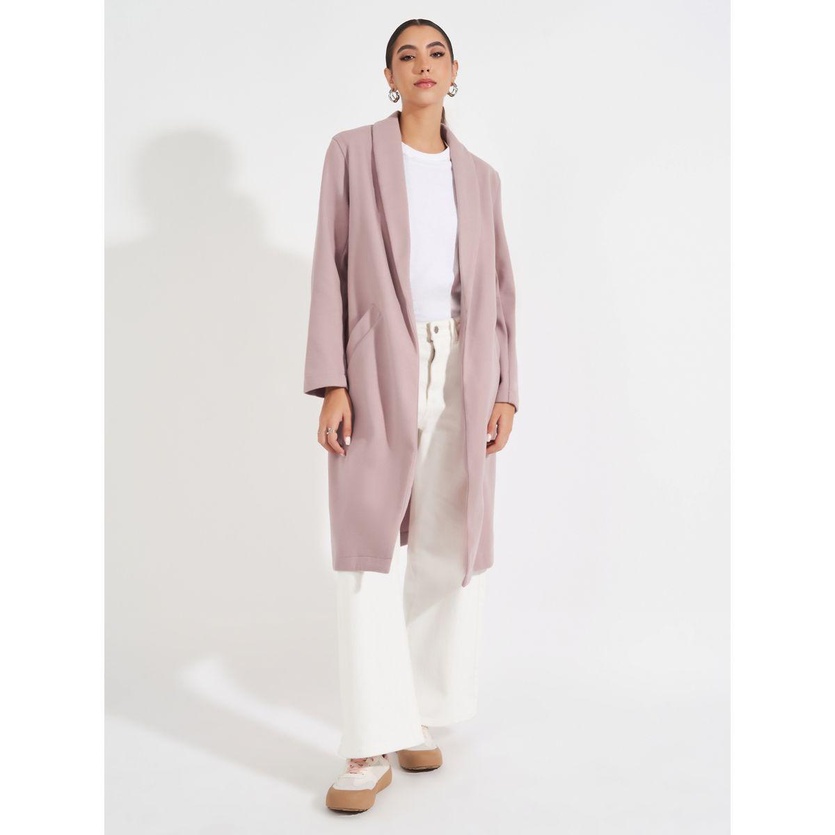 Styli Regular Fit Knee Length Buttoned Wool Like Coat-women-clothing-coatsandjackets-coats-image-1