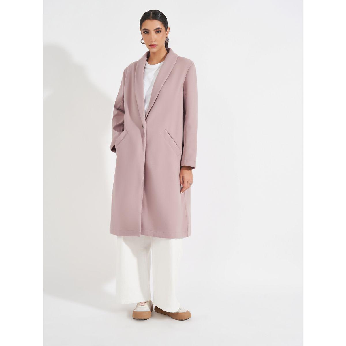Styli Regular Fit Knee Length Buttoned Wool Like Coat-women-clothing-coatsandjackets-coats-image-6
