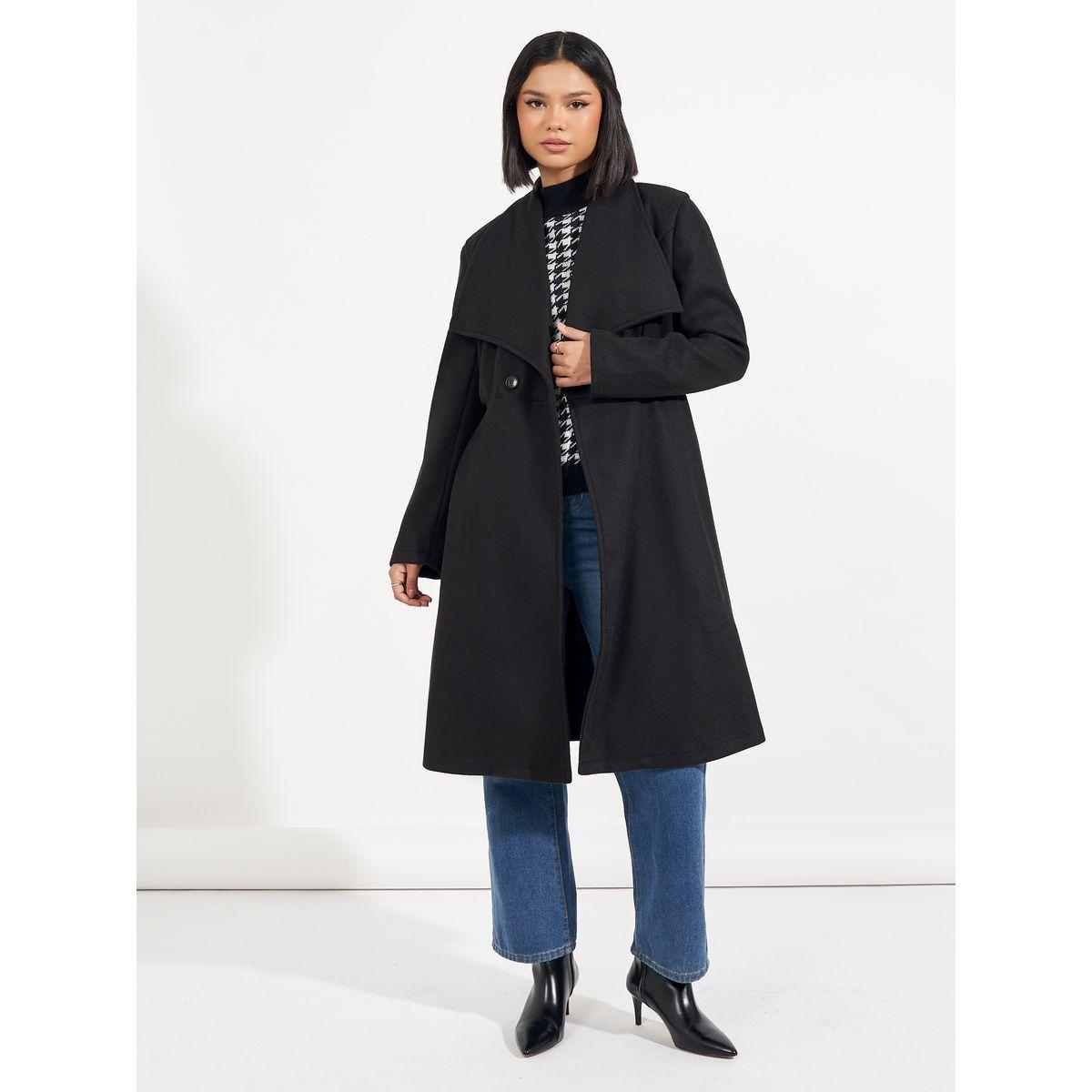 Styli Regular Fit Longline Buttoned Wool Like Coat-women-clothing-coatsandjackets-coats-image-2
