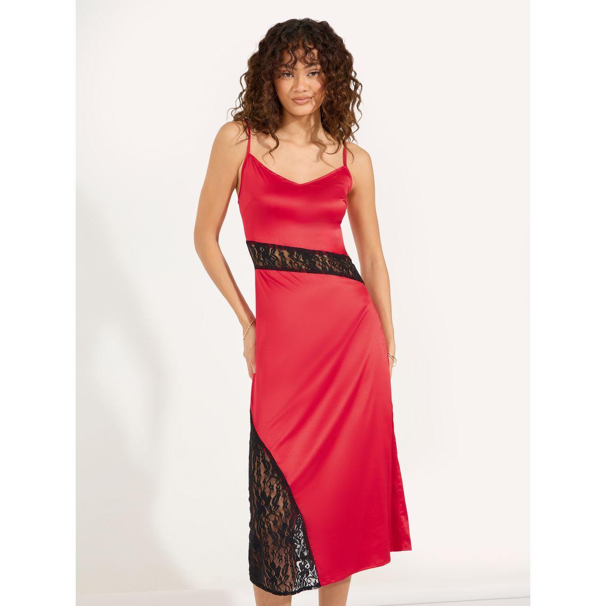 فستان ميدي بحمالات وتفاصيل دانتيل-women-clothing-dresses-image-2