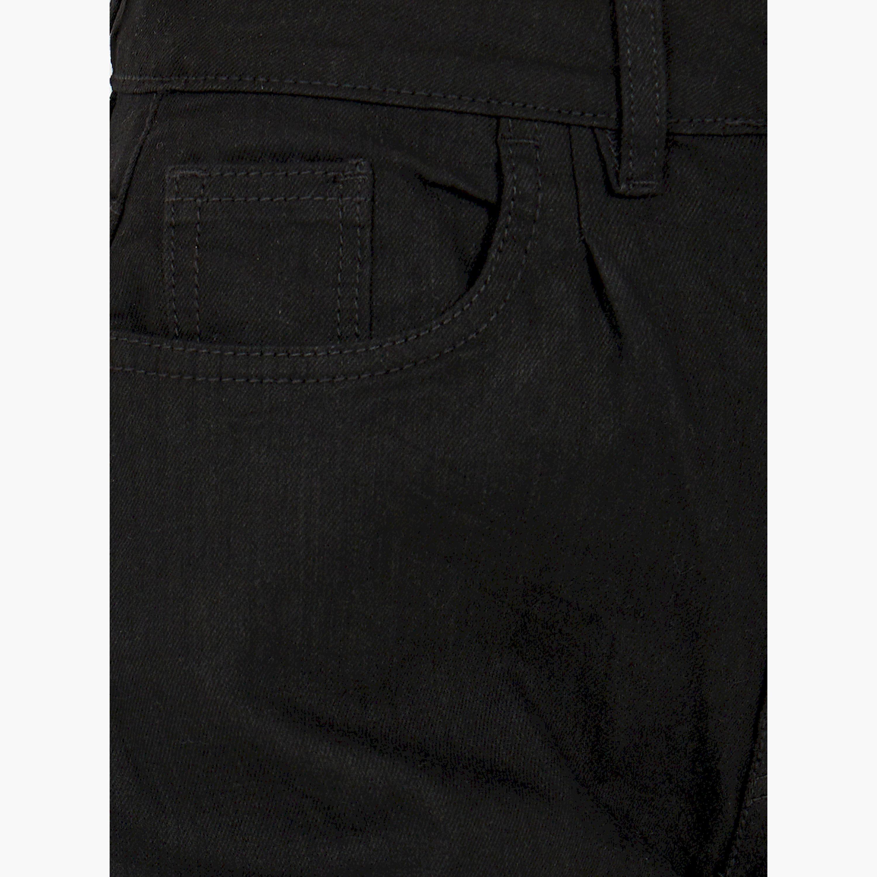 ستايلي - بنطال جينز واسع الساق بخصر مرتفع وكسرات أمامية-women-clothing-bottoms-jeans-image-3