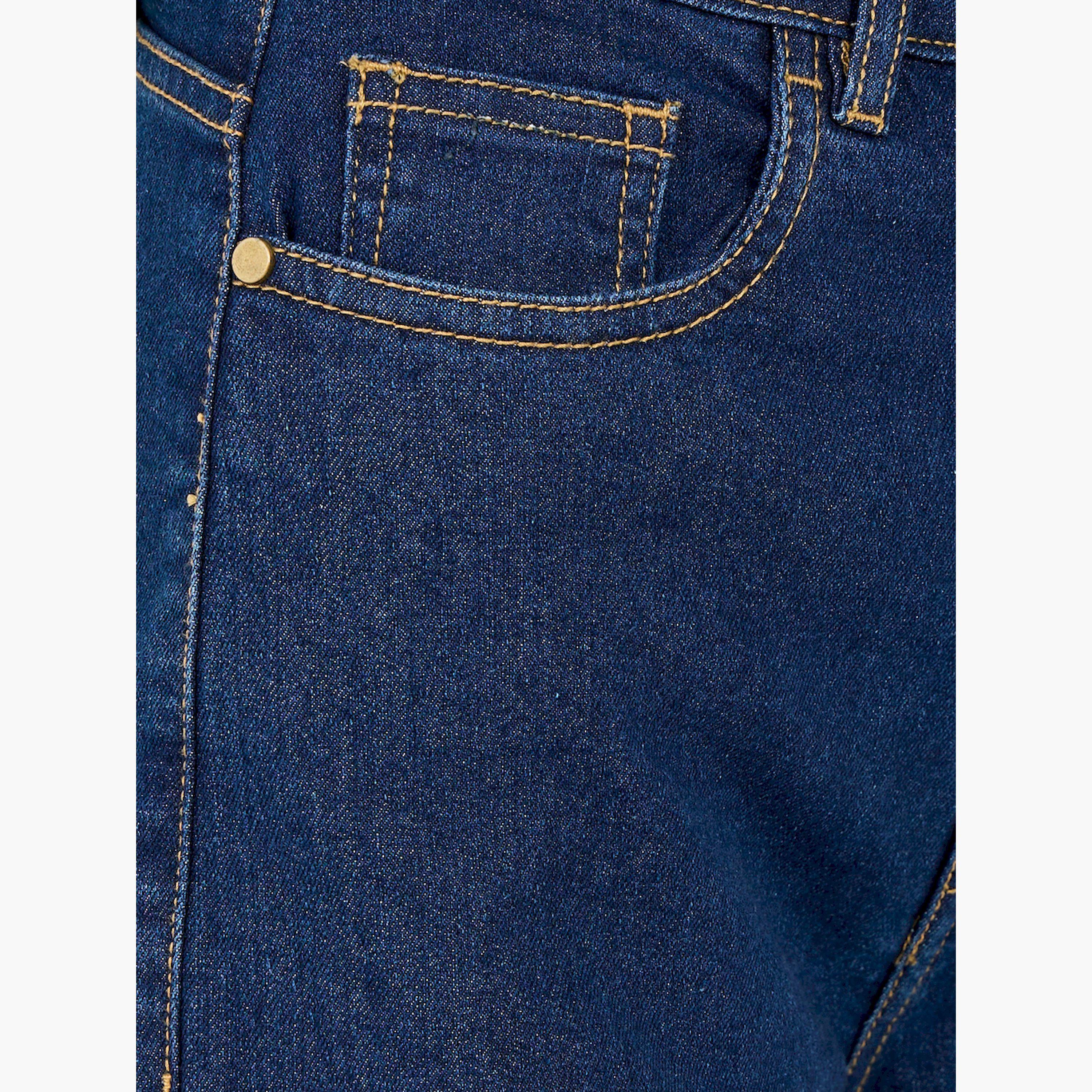 ستايلي - بنطال جينز واسع الساق بخمسة جيوب وخصر متوسط الارتفاع-women-clothing-bottoms-jeans-image-3