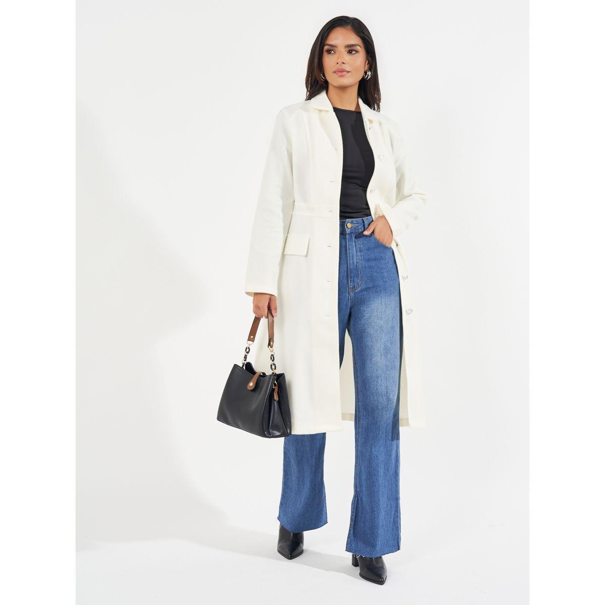 Styli Knee Length Regular Fit Buttoned Wool Like Coat-women-clothing-coatsandjackets-coats-image-1