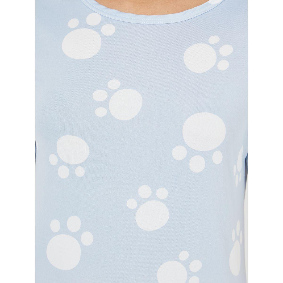 Styli Paw Print Round Neck Sleep T-Shirt Dress-women-clothing-nightwear-nighties-image-3
