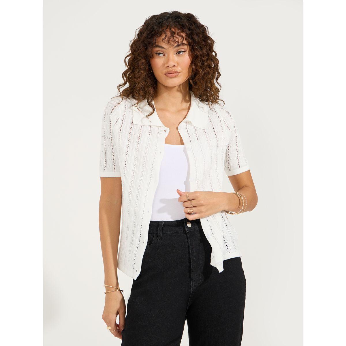 Styli Cable Knit Pattern Regular Fit Shirt-women-clothing-shirtsandblouses-shirts-image-2