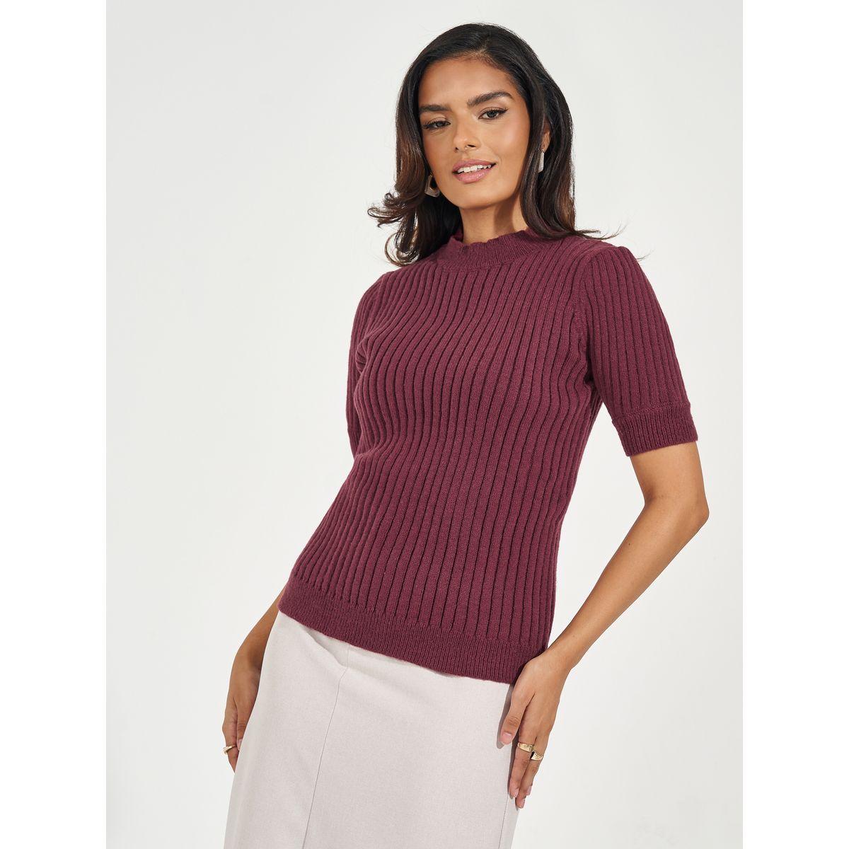 Styli High Neck Sweater Knit Top-women-clothing-shirtsandblouses-blouses-image-1