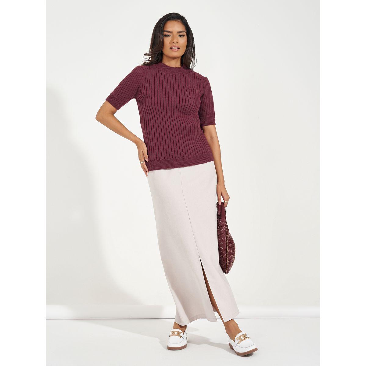 بلوزة محبوكة بنمط سويتر مع ياقة عالية-women-clothing-shirtsandblouses-blouses-image-3