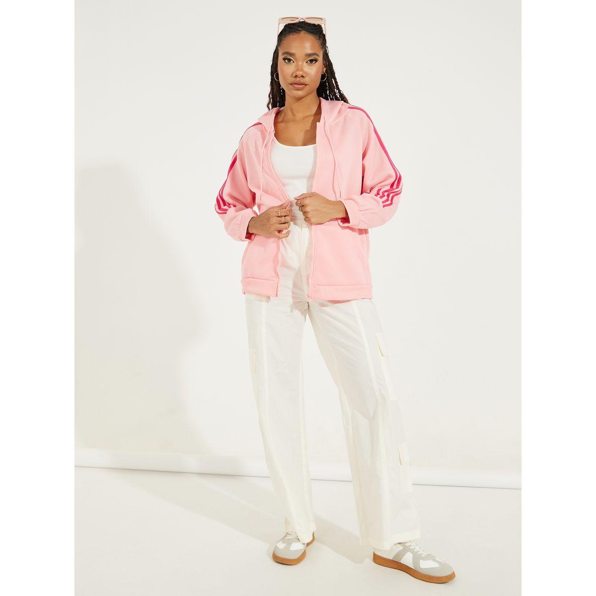 Styli Regular Fit Side Stripe Detail Hooded Jacket-women-winterwear-coatsandjackets-jackets-image-2