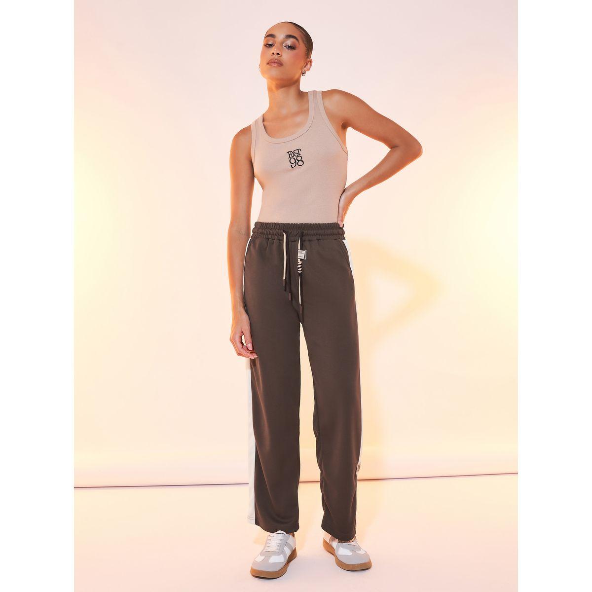 Styli Contrast Side Panel Straight Leg Pants-women-clothing-bottoms-trousers-image-1