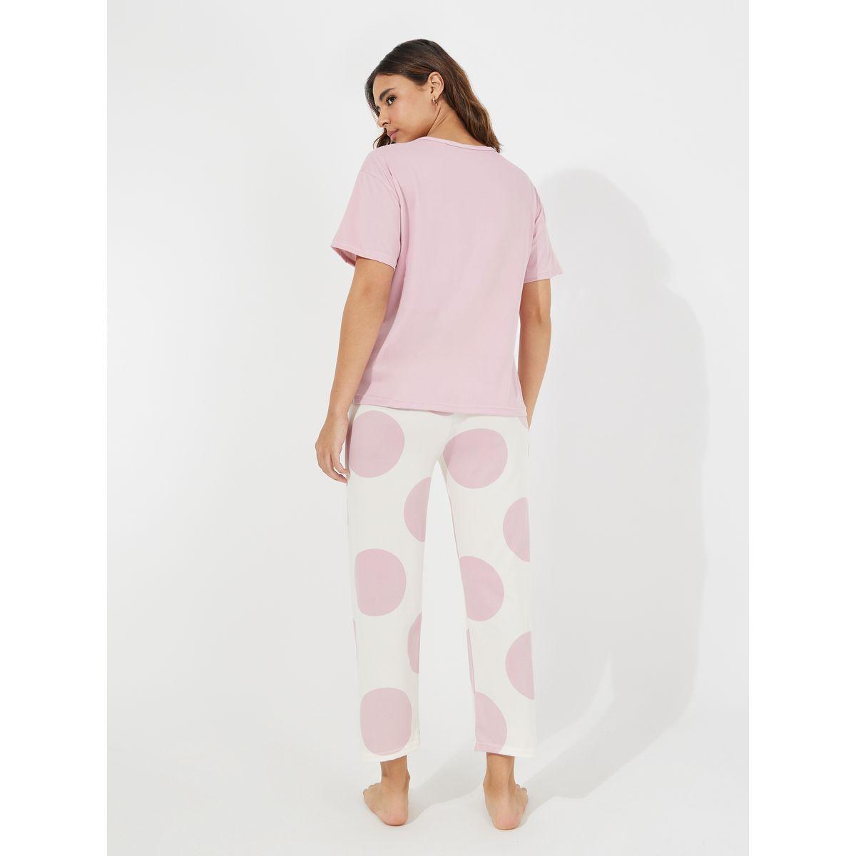 Styli Pack of 3 - Cherry Print T-Shirt, Polka Shorts & Pyjama-women-clothing-nightwear-pyjamas-longsets-image-5