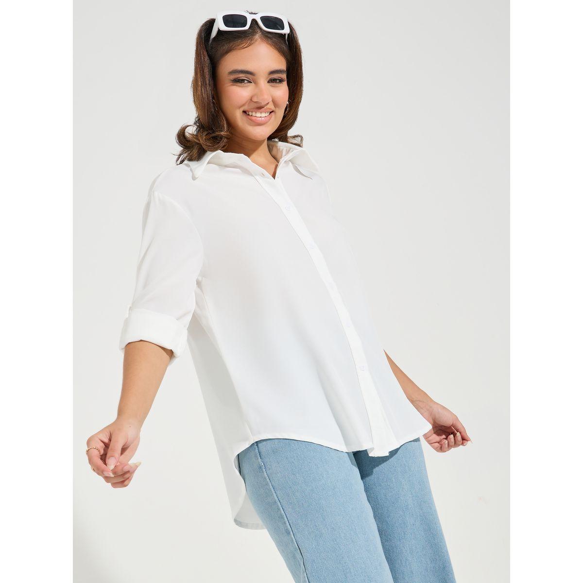 بلوزة سادة باكمام طويلة وازرار-women-clothing-shirtsandblouses-shirts-image-1