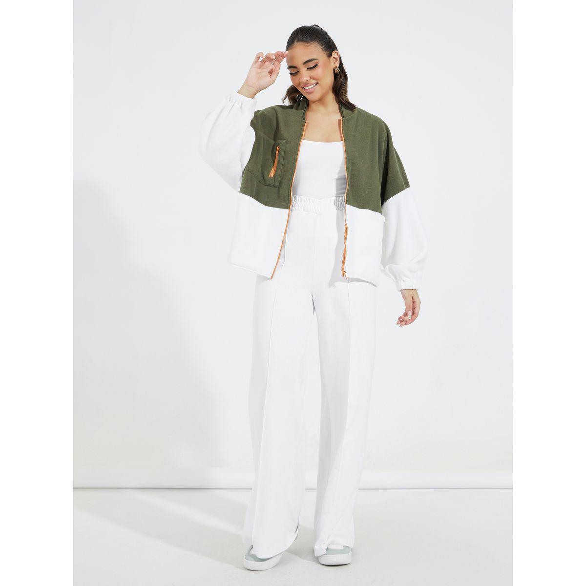 جاكيت فليس بنمط كتل الالوان مع سحَّاب غلق-women-winterwear-coatsandjackets-jackets-image-3