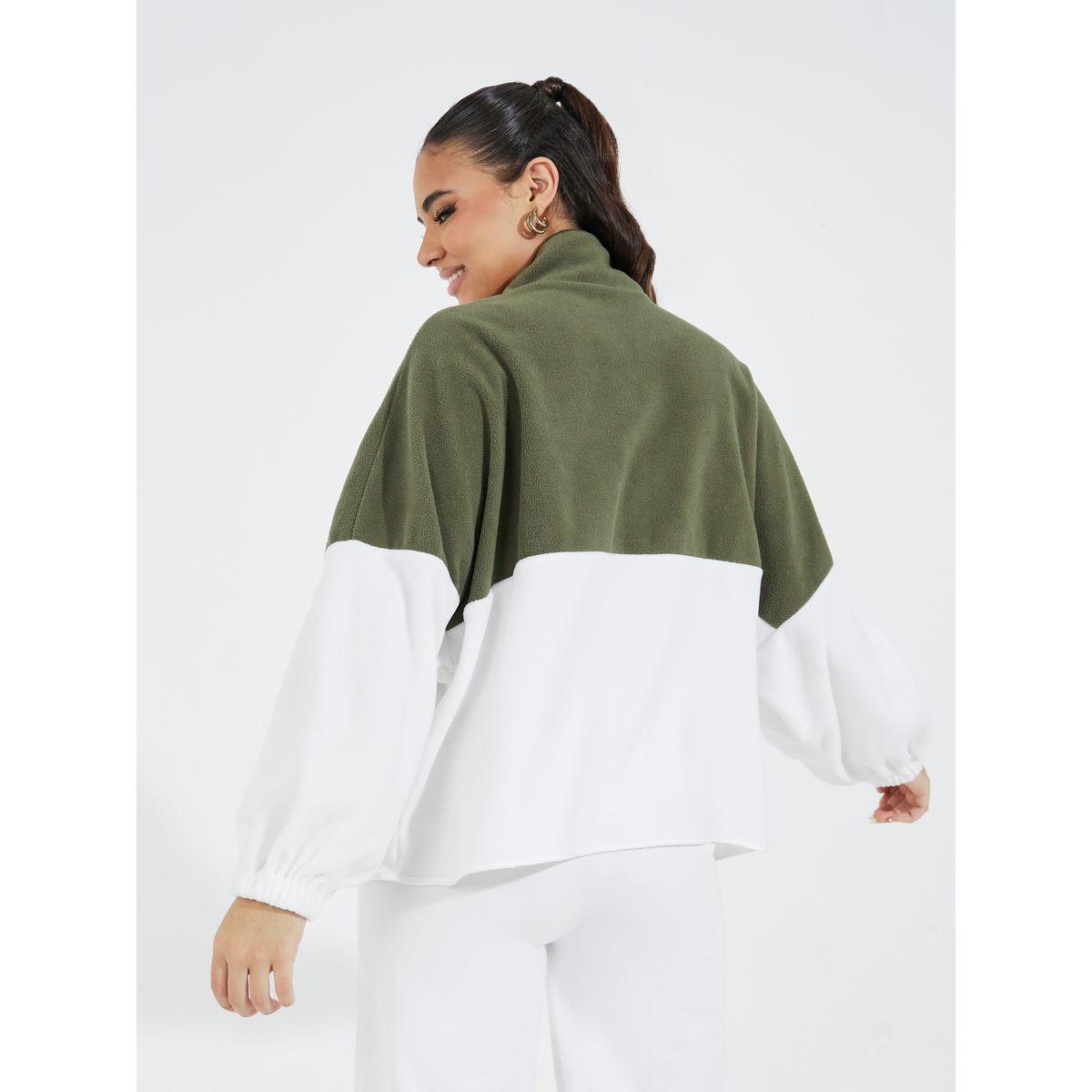 جاكيت فليس بنمط كتل الالوان مع سحَّاب غلق-women-winterwear-coatsandjackets-jackets-image-5