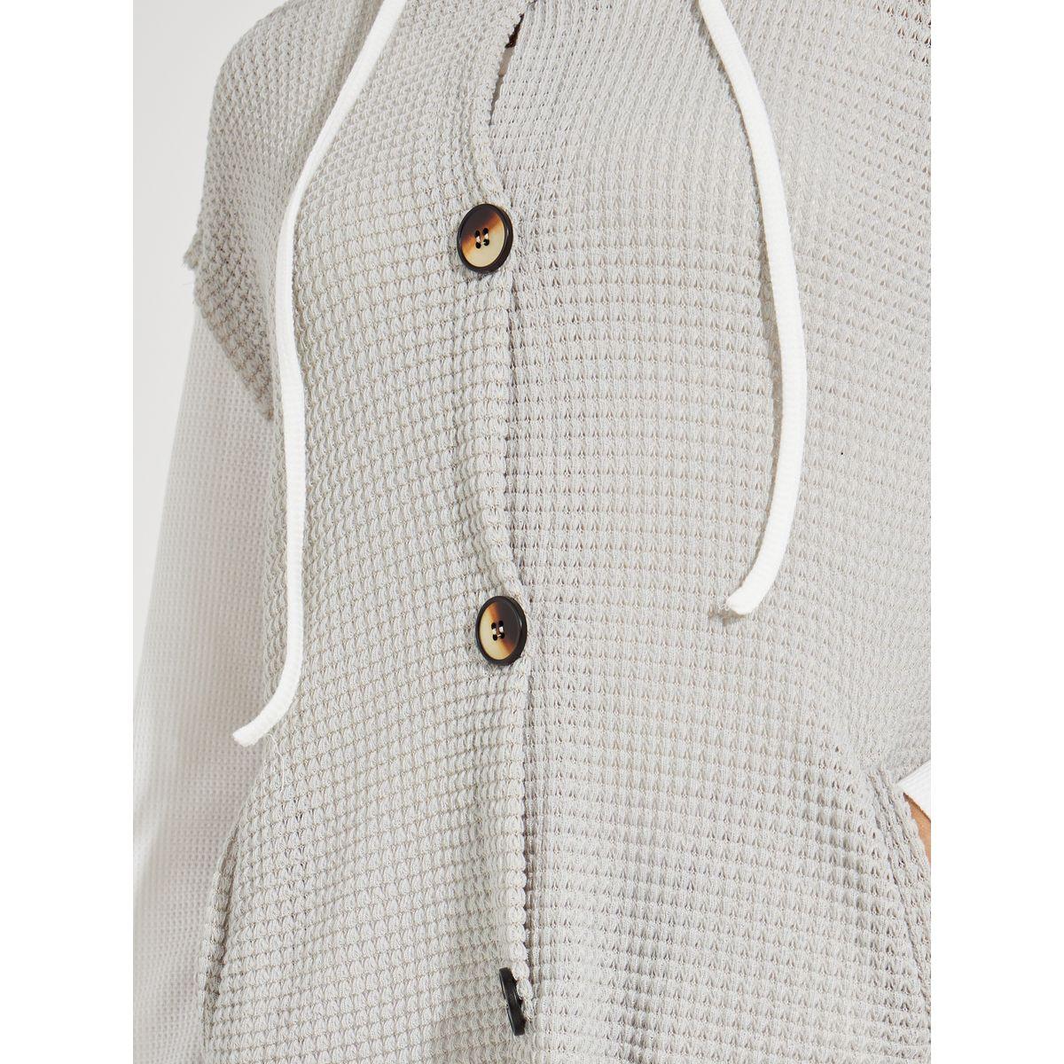جاكيت بياقة هودي ونمط كتل الالوان مع ازرار-women-winterwear-coatsandjackets-jackets-image-4