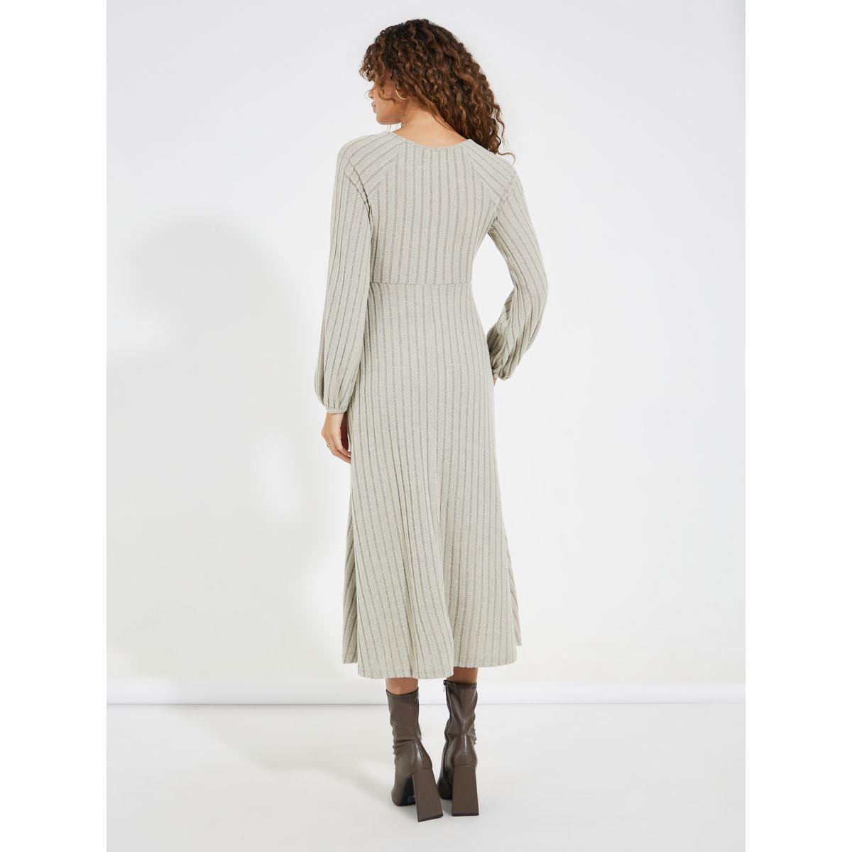 Styli Rib Knit Button Detail Wrap Midi Dress-women-clothing-dresses-image-6