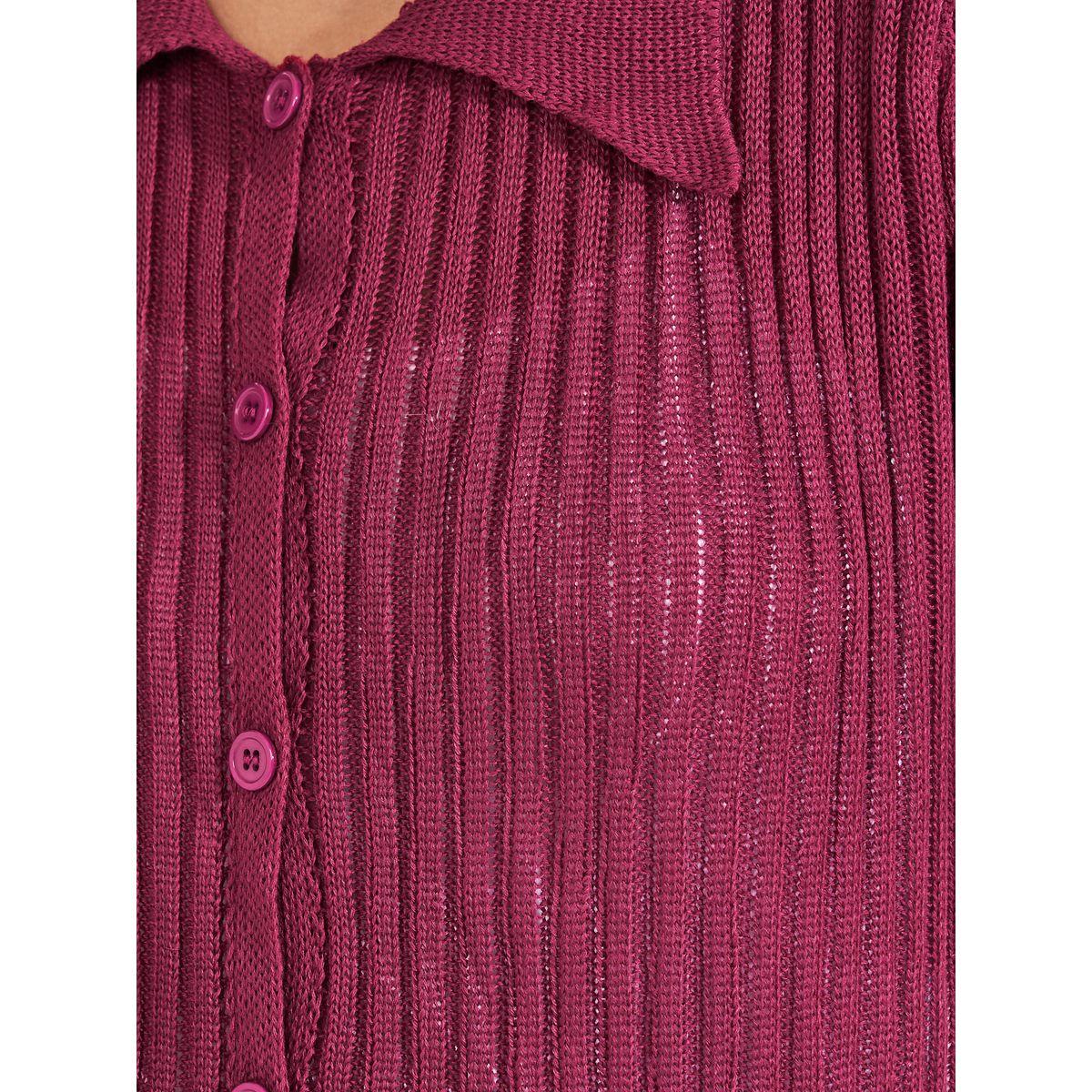 بلوزة مضلعة بقصة مريحة وأكمام قصيرة-women-clothing-shirtsandblouses-shirts-image-3