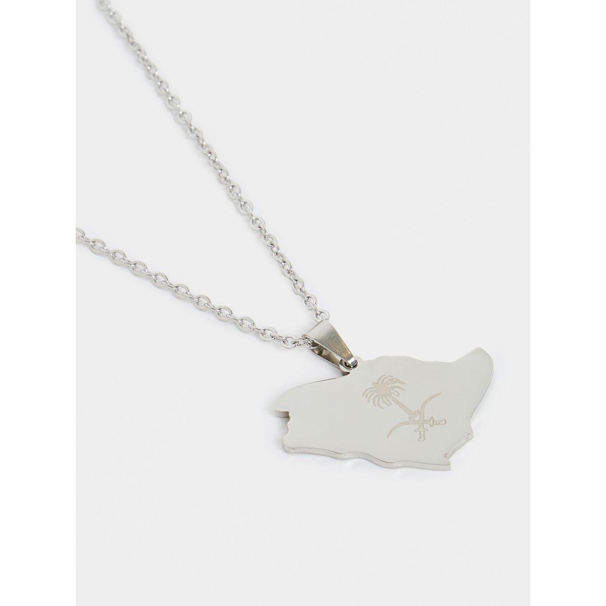 عقد مزين بحلية على شكل خريطة السعودية-women-watchesandjewellery-jewellery-necklacesandpendants-image-2