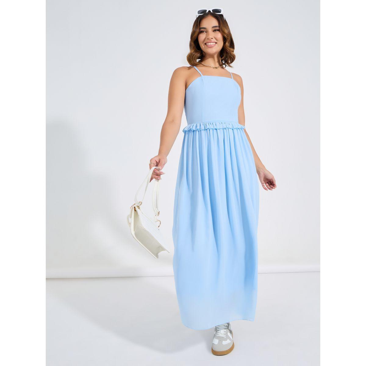 Styli Strappy Maxi Dress with Ruffle Detail-women-clothing-dresses-image-1