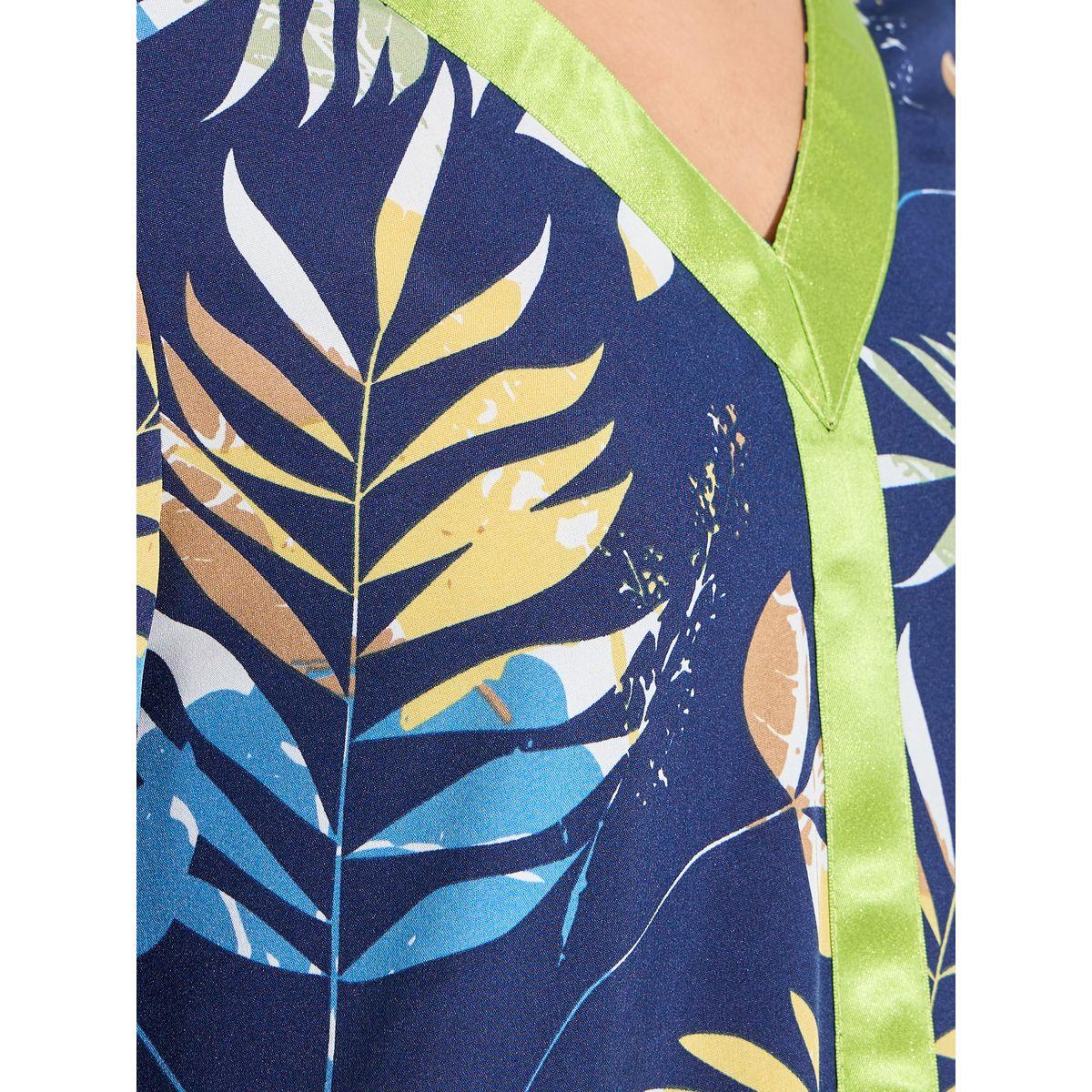 Styli Floral Print V Neck Jalabiya-women-arabicclothing-jalabiyas-image-3