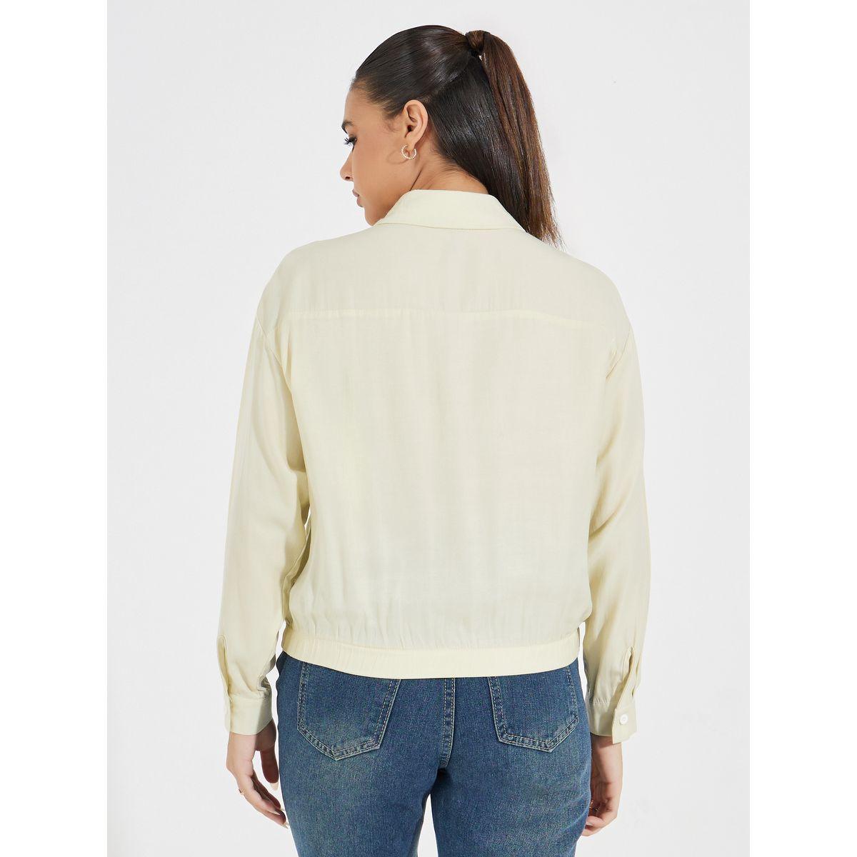 بلوزة سادة بلوسون بقصة مريحة وحافة مطاطية-women-clothing-shirtsandblouses-shirts-image-1