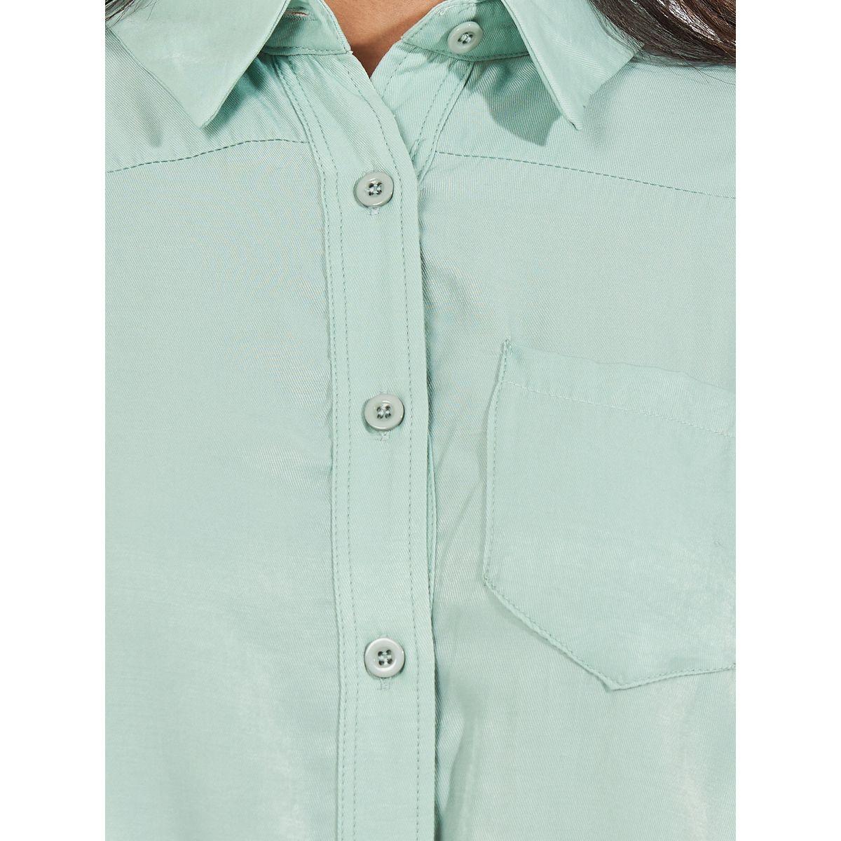 Styli Solid Elasticated Hem Relaxed Fit Blouson Shirt-women-clothing-shirtsandblouses-shirts-image-3