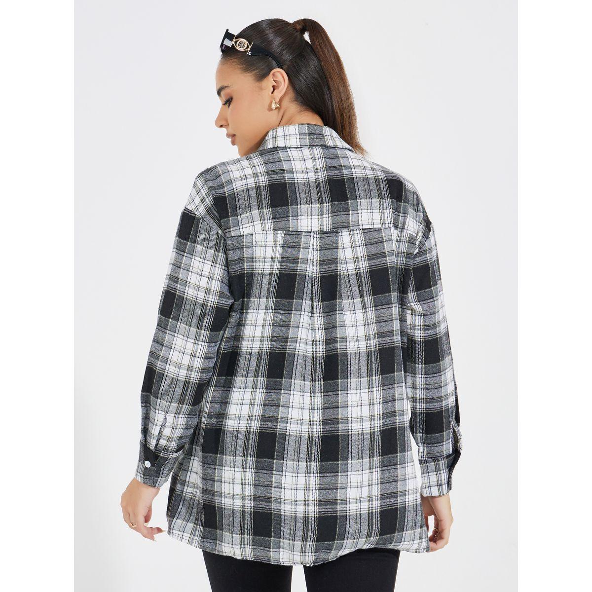 بلوزة فضفاضة مطبعة بنمط مربعات-women-clothing-shirtsandblouses-shirts-image-1
