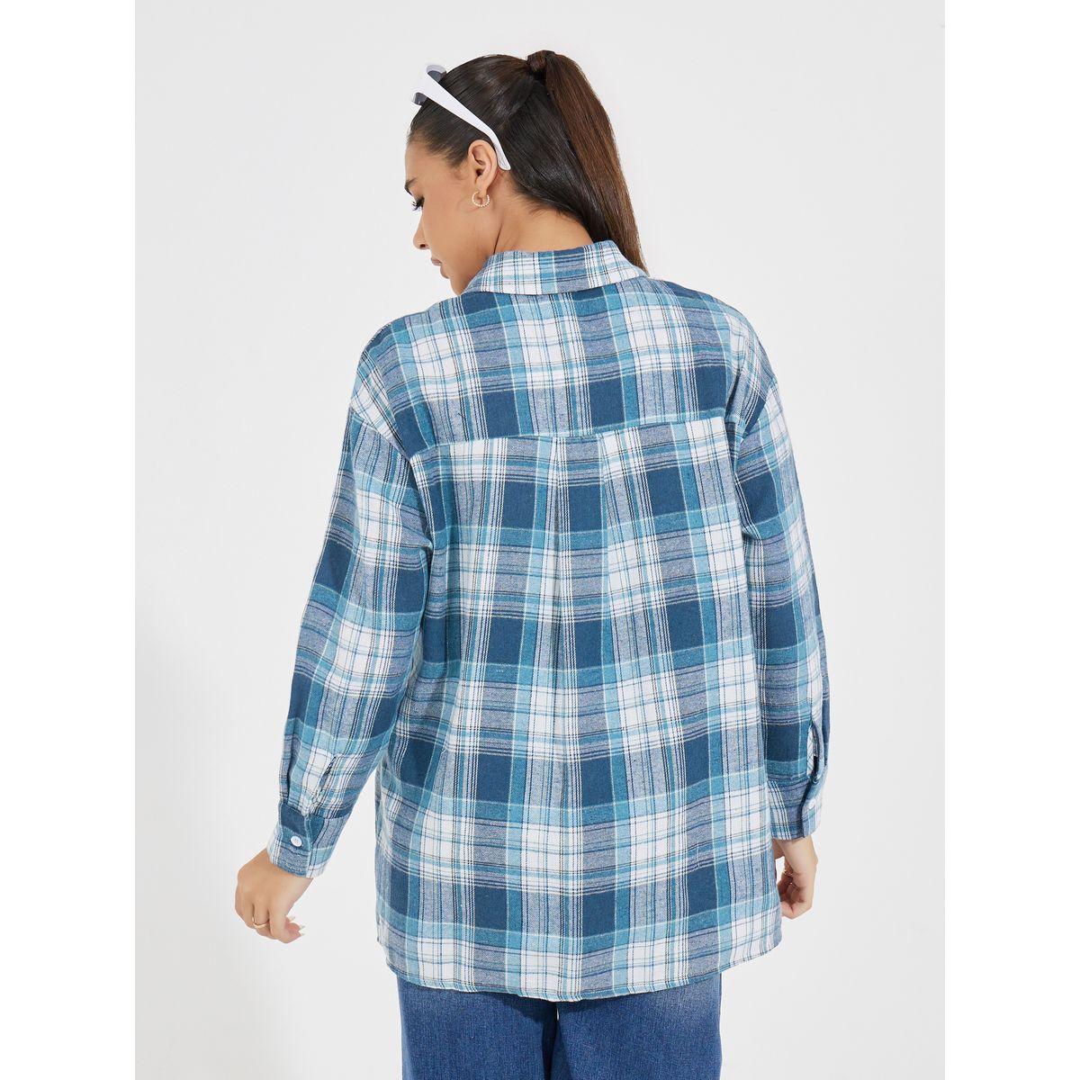Styli Oversized Check Longline Shirt-women-clothing-shirtsandblouses-shirts-image-5