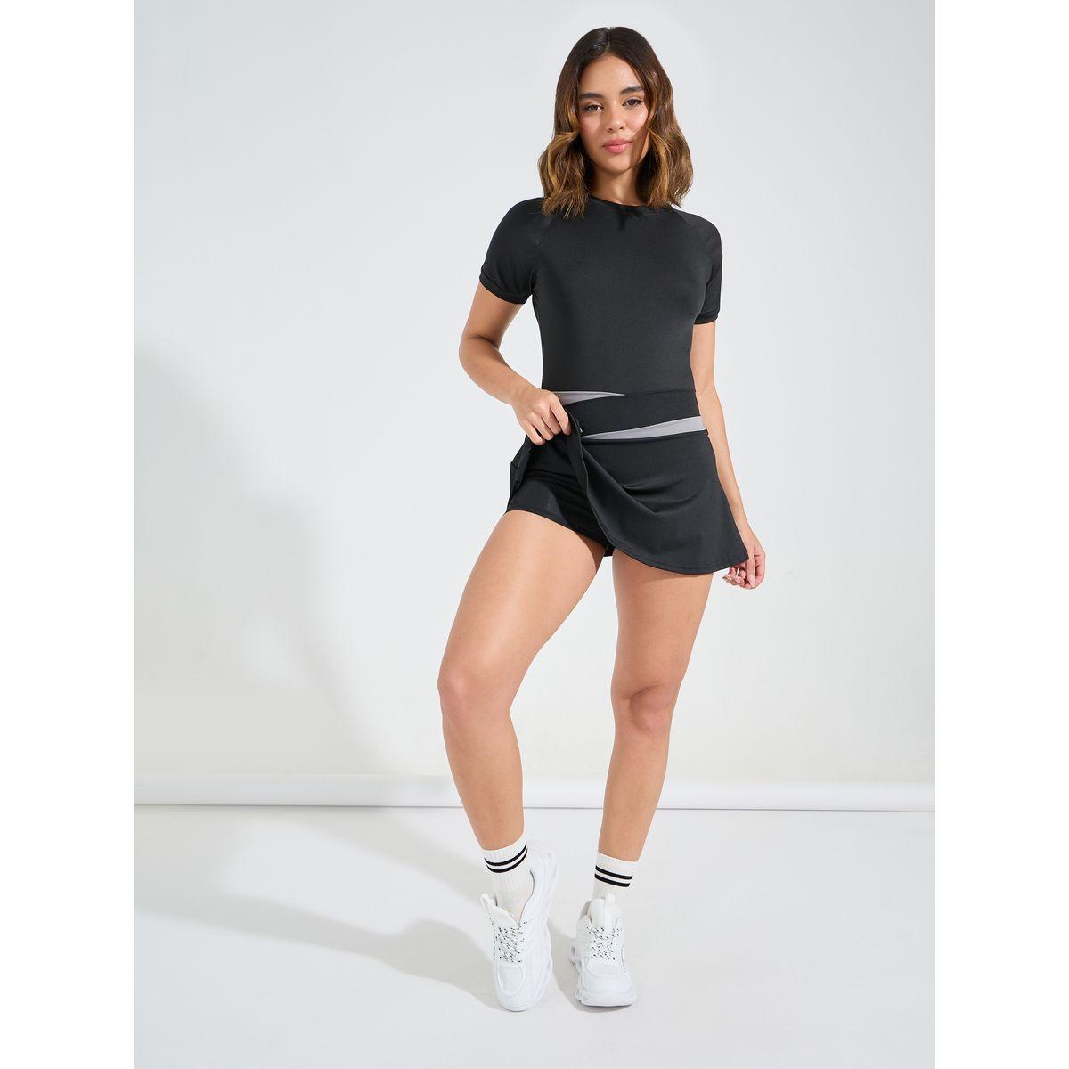 Styli Active Single Stroke Color Waist Tennis Skorts-women-clothing-sportswearandactivewear-bottoms-image-6