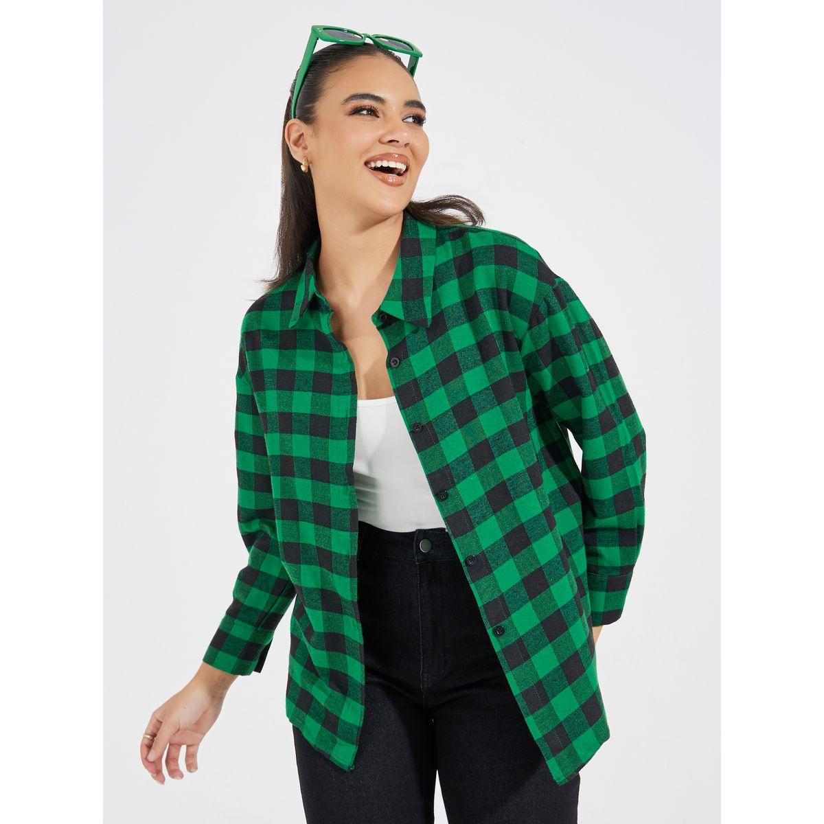 Styli Oversized Flannel Longline Shirt-women-clothing-shirtsandblouses-shirts-image-1