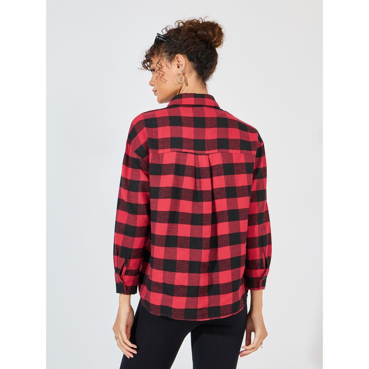 Styli Oversized Flannel Longline Shirt-women-clothing-shirtsandblouses-shirts-image-5